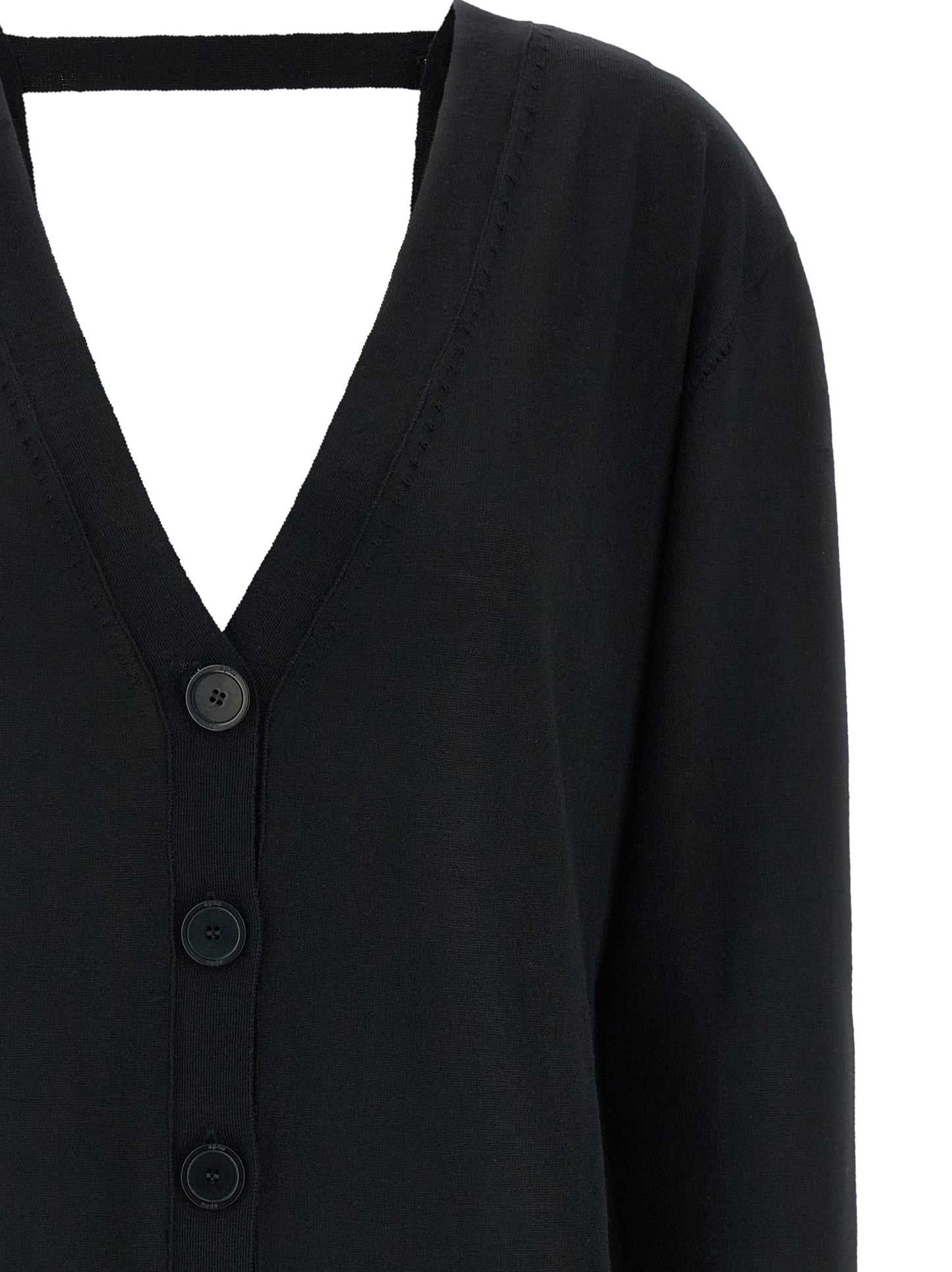NUDE Black Wool Cardigan