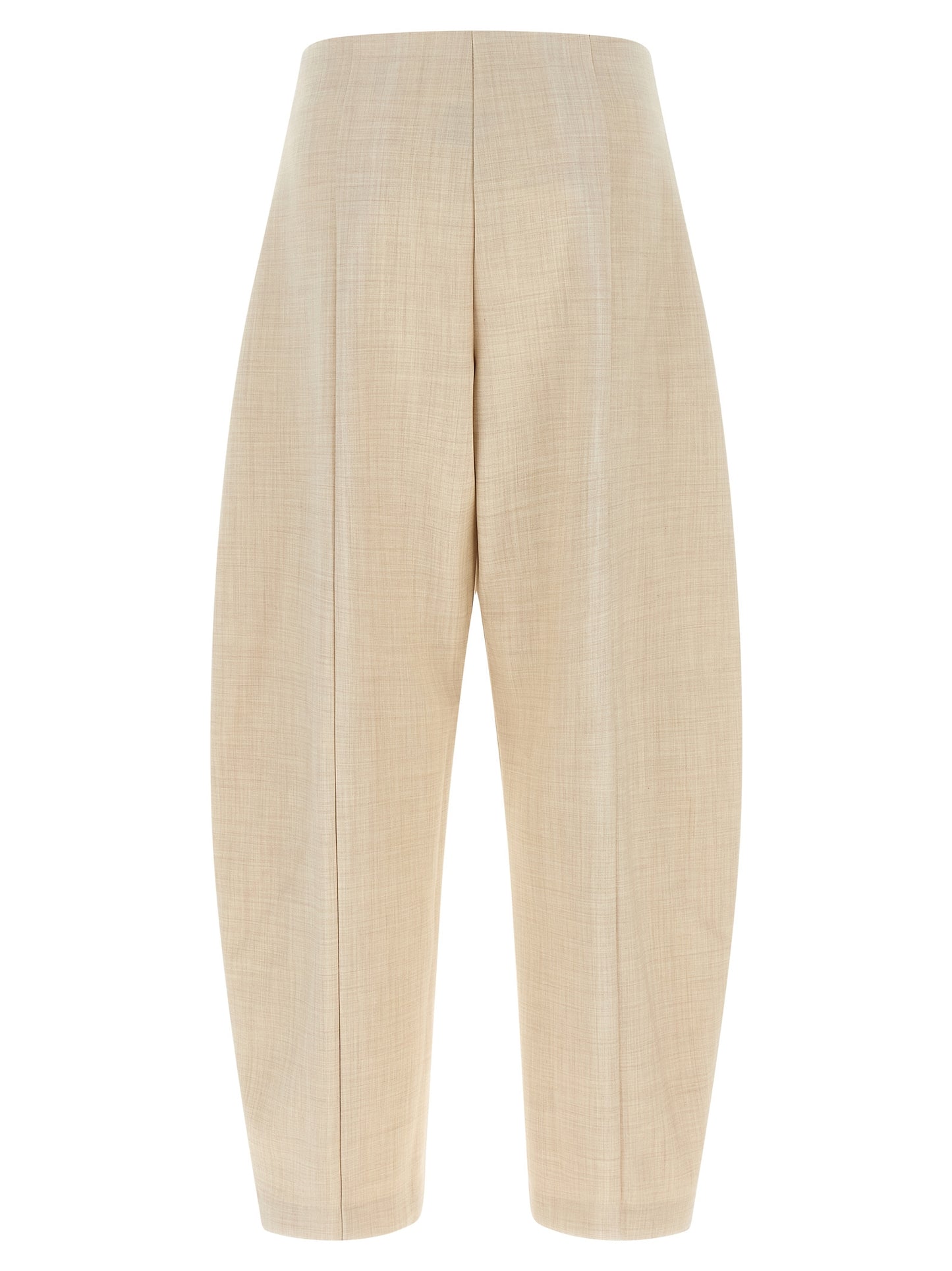 NUDE Beige Wool Cropped Pants