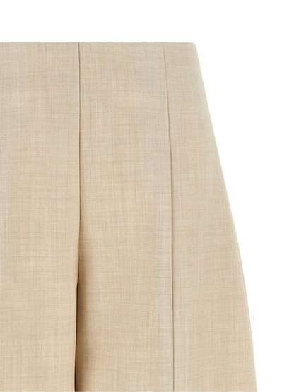 NUDE Beige Wool Cropped Pants