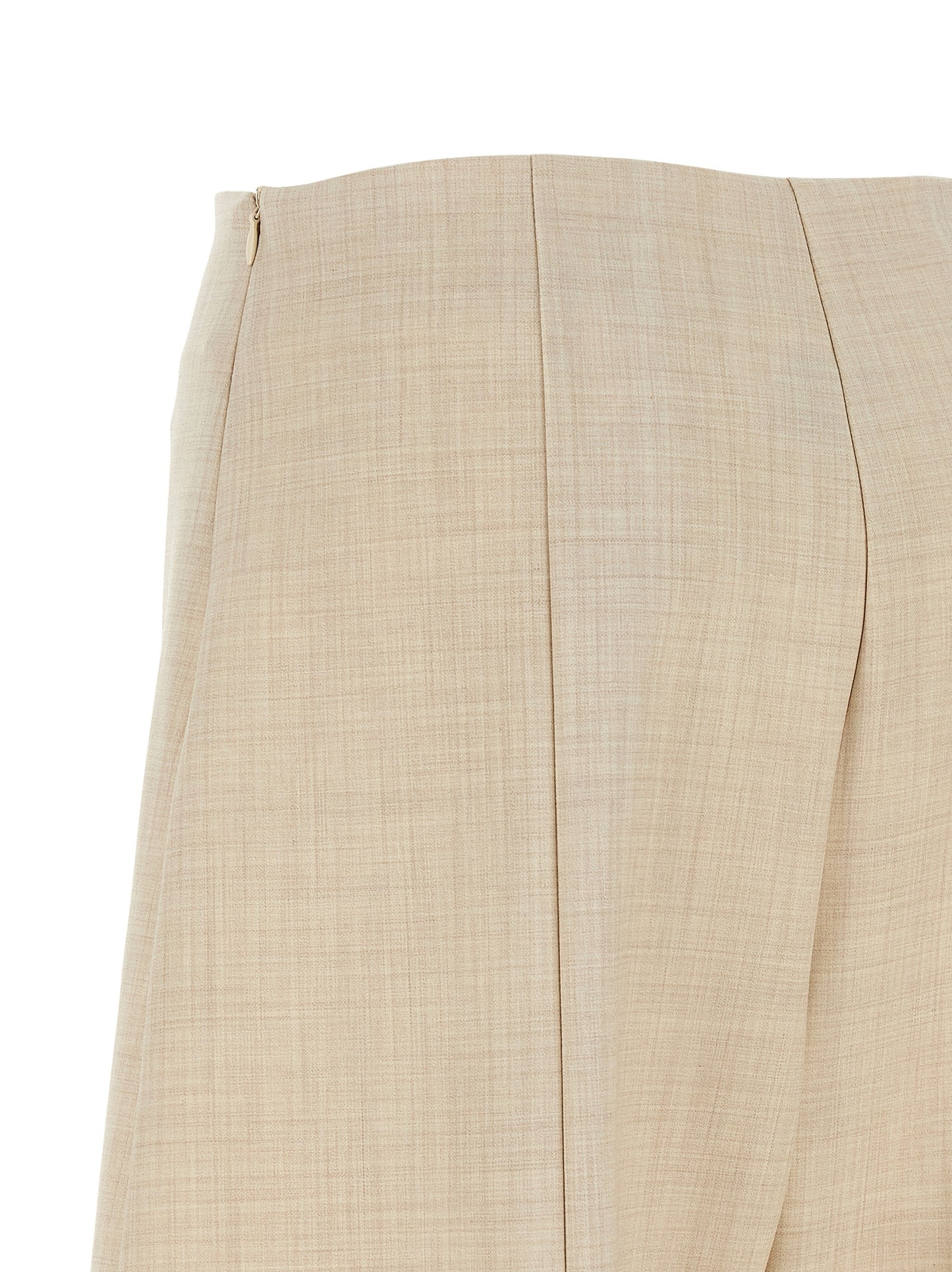 NUDE Beige Wool Cropped Pants