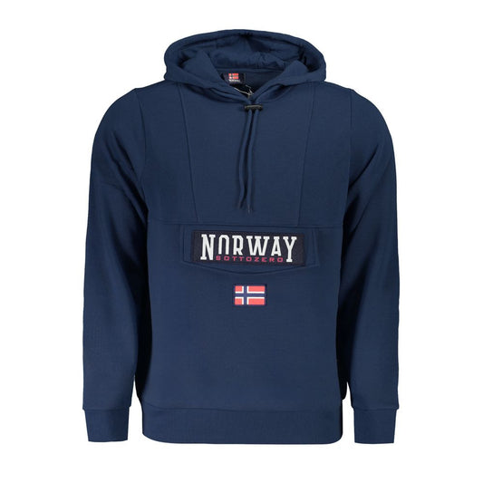 Sweatshirt Hoodie by Norway 1963 for men in cotton polyester blue features a authentic silhouette, showcasing a sophisticated hooded neckline and authentic detail for a refined finish.