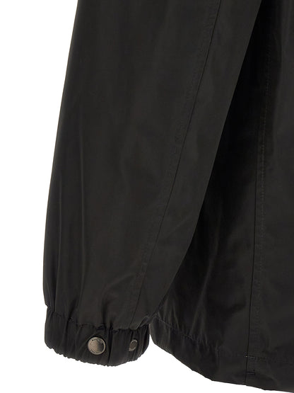 Hooded Overcoat by Burberry for men in polyester black & print features a contemporary silhouette showcasing a contemporary and refined pockets & hooded for a sophisticated finish.