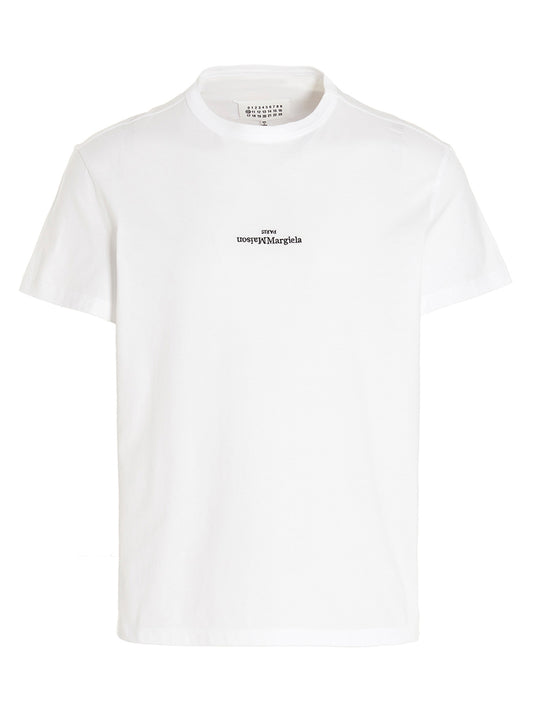 T-Shirt by Maison Margiela for men in cotton white showcases a chic silhouette, artfully detailed with a chic crew neckline and for a chic finish.