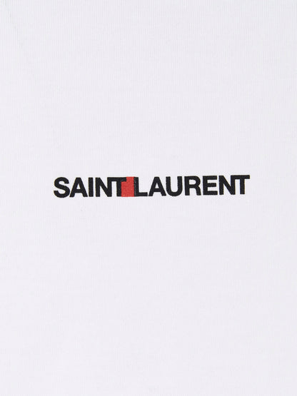 Saint Laurent White Cotton T-Shirt