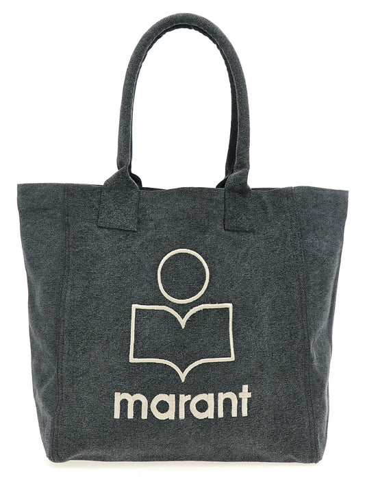 Small Shopper Tote Bag by Isabel Marant for women in cotton canvas black features an utilitarian-chic silhouette, showcasing the Yenky Cotton Canvas Small Shopper Tote Bag design with a secure , ample , and versatile handle.