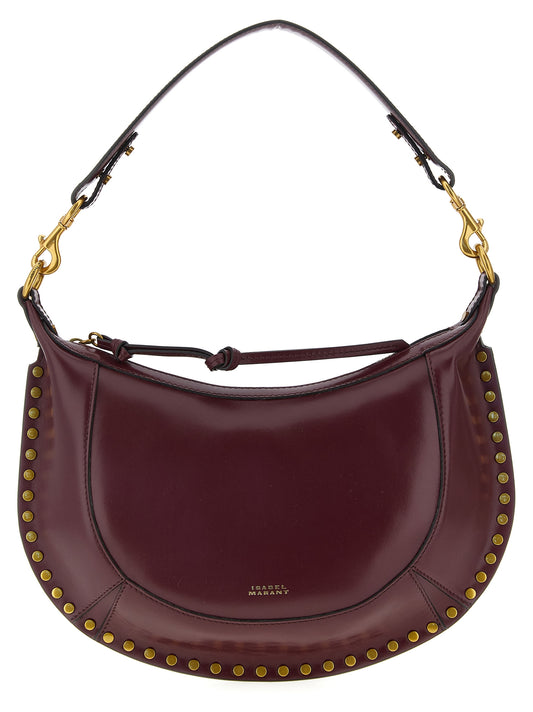 Shoulder Bag by Isabel Marant for women in bos taurus calfskin leather bordeaux presents a versatile silhouette, showcasing a secure zipper and versatile with versatile shoulder-strap, adjustable-strap & handle for a sophisticated look.