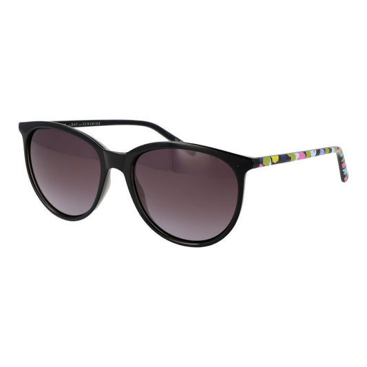 Sunglasses by Ted Baker for women in acetate and black presents a enviable silhouette, featuring black coloured frame and full-rim round frame design with gradient category-3-dark-tint lens for a enviable look.