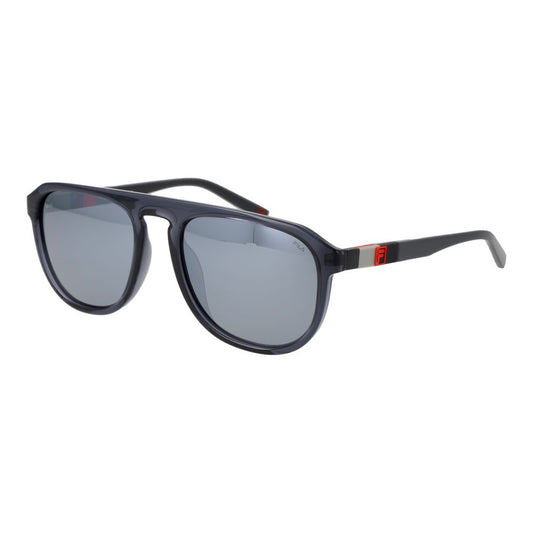Sunglasses by Fila for unisex in rubber gray features an timeless aviator full-rim frame design with gray coloured frame frames and polarized category-3-dark-tint lens for a timeless finish.