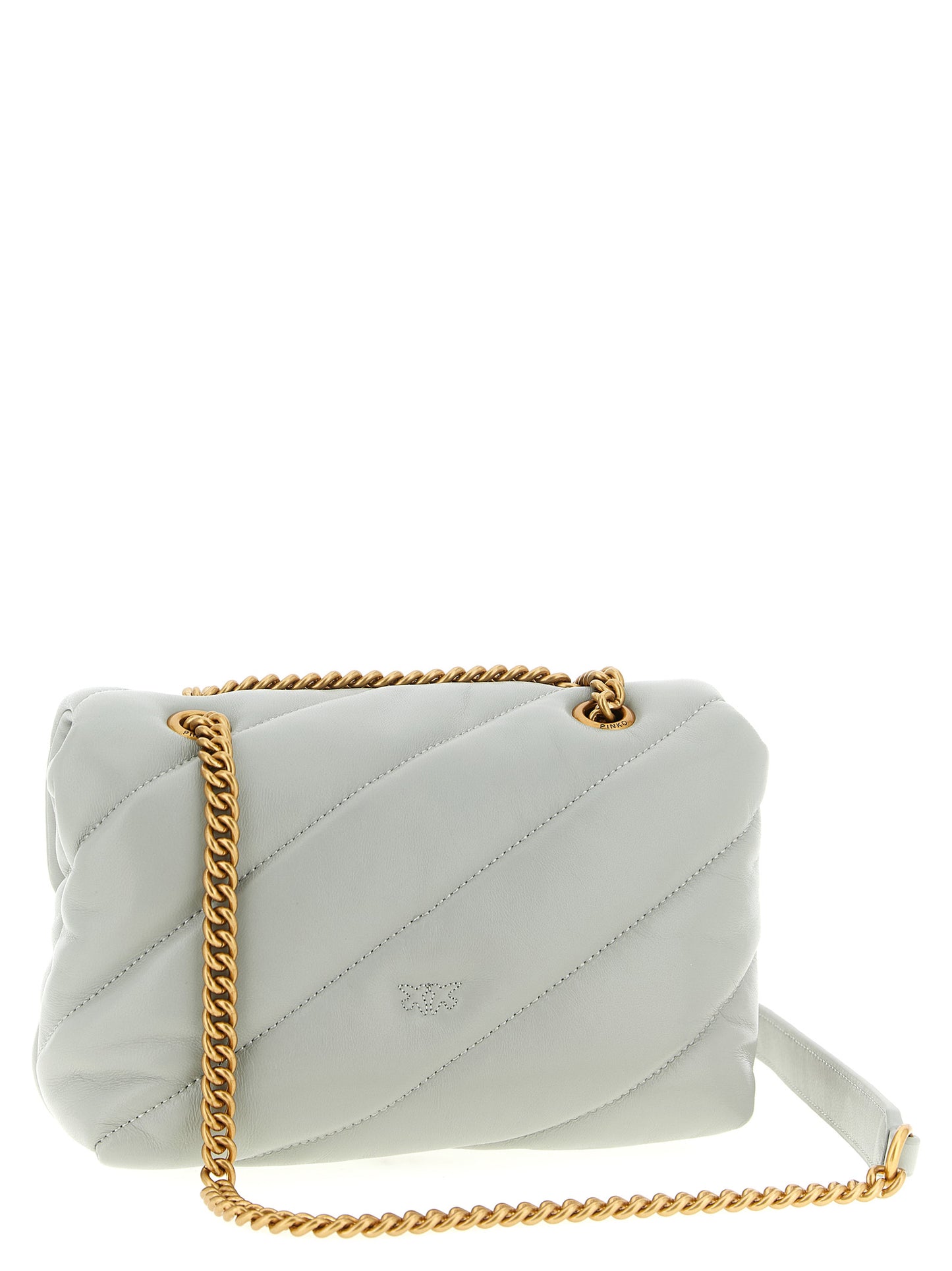PINKO Gray Lamb Fur Crossbody Bag
