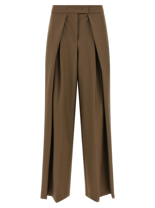 Palazzo Pants by NUDE for women in polyester & wool brown & nude features a refined silhouette with a refined wide, defined by a high rise and a refined long for a refined finish.