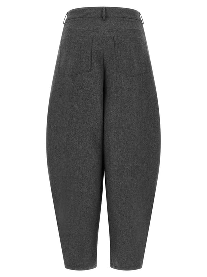 NUDE Gray Wool Casual Pants