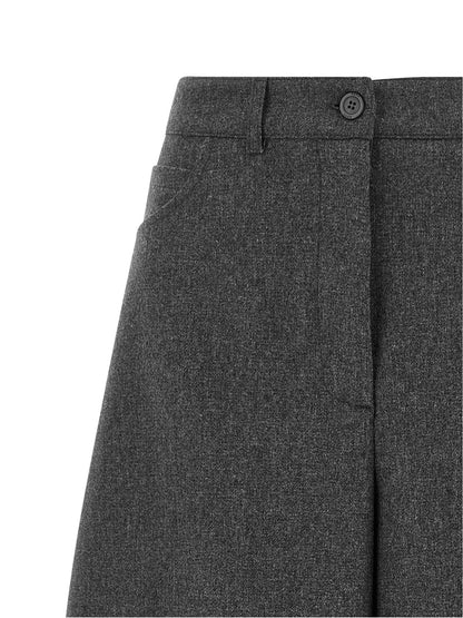 NUDE Gray Wool Casual Pants