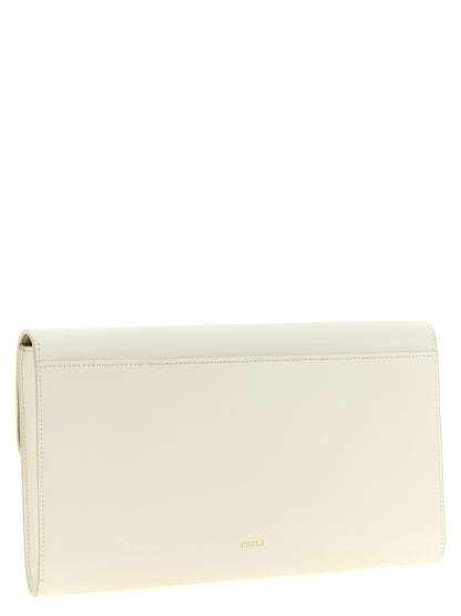 Furla White Calfskin Clutch Bag