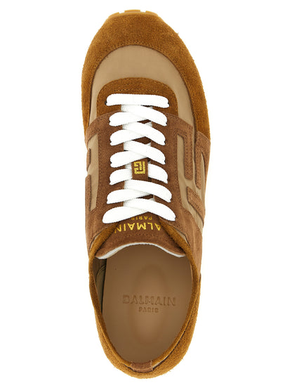 Balmain Brown Calfskin Sneakers
