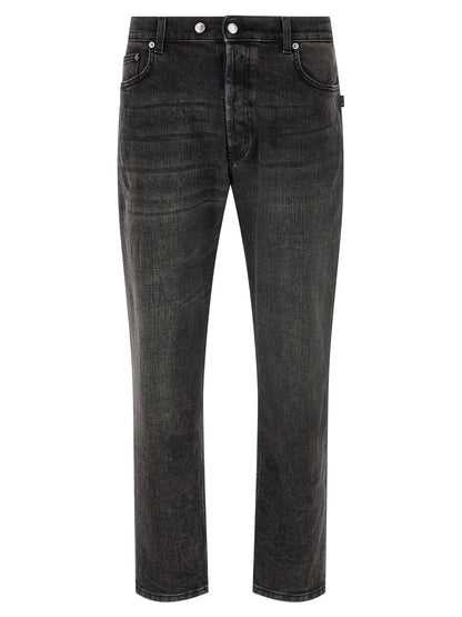 Department 5 Black Cotton Cropped Jeans