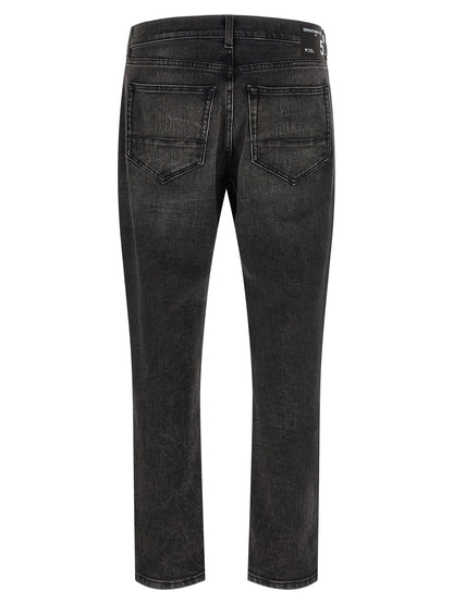 Department 5 Black Cotton Cropped Jeans