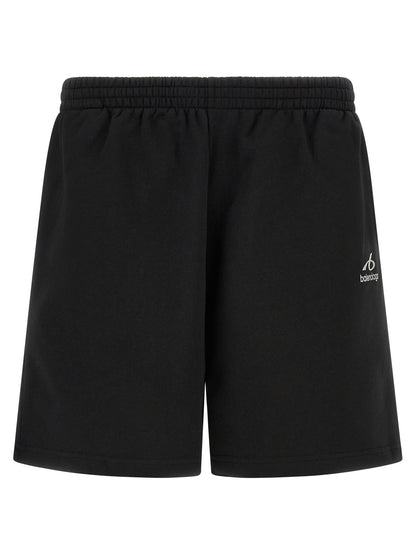 Balenciaga Black Cotton Bermuda Shorts