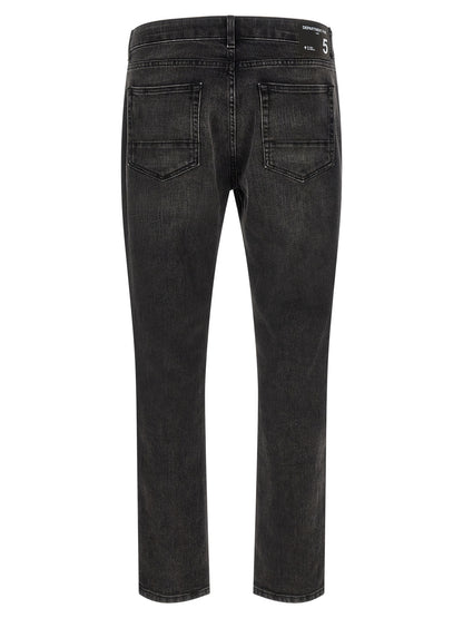 Department 5 Black Cotton Straight-Leg Jeans