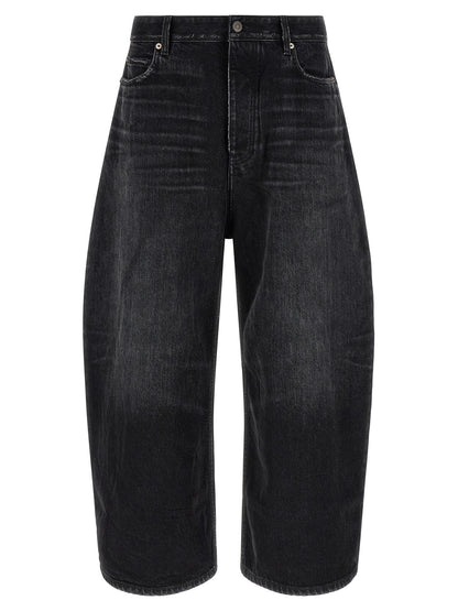 Balenciaga Black Cotton Cropped Jeans