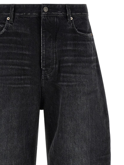 Balenciaga Black Cotton Cropped Jeans