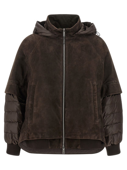 MooRER Brown Wool Leather Jacket