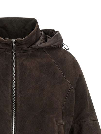 MooRER Brown Wool Leather Jacket