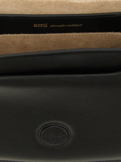 Ami Paris Black Cowhide Crossbody Bag