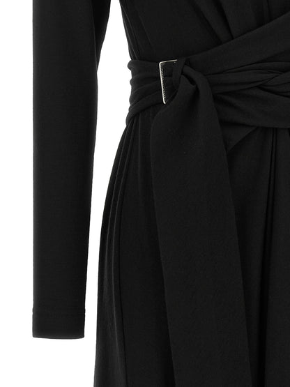 Brunello Cucinelli Black Virgin Wool Midi Dress