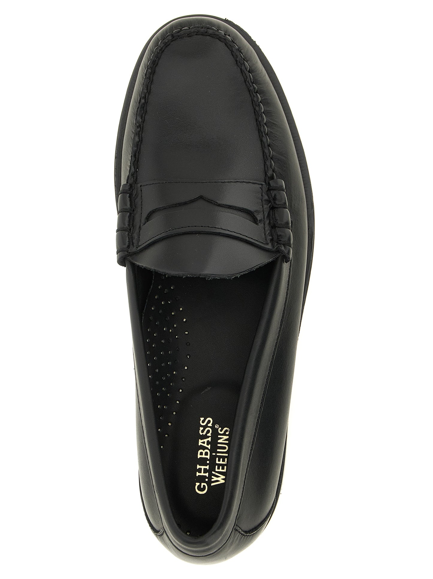 G.H. BASS Black Cowhide Slip-On Loafers