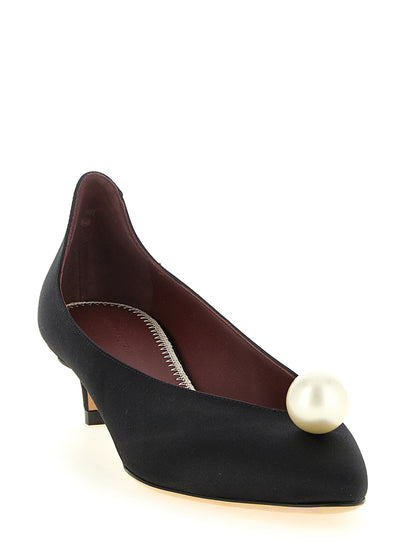 Magda Butrym Black Viscose Mid Heel Pumps