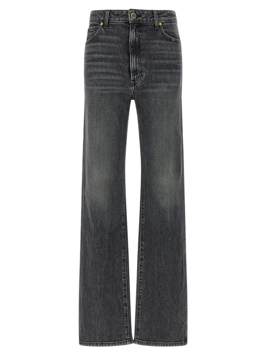 Khaite Gray Cotton Straight-Leg Jeans