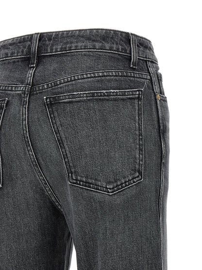 Khaite Gray Cotton Straight-Leg Jeans