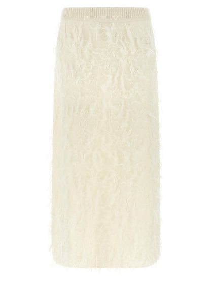 Fabiana Filippi White Fabric Midi Skirt