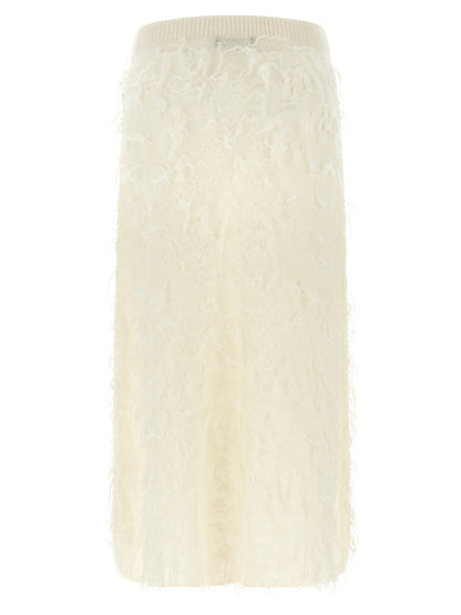 Fabiana Filippi White Fabric Midi Skirt