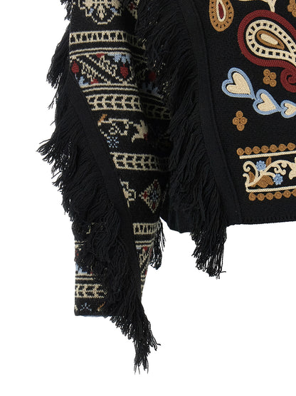 FARM RIO Black Wool Cardigan