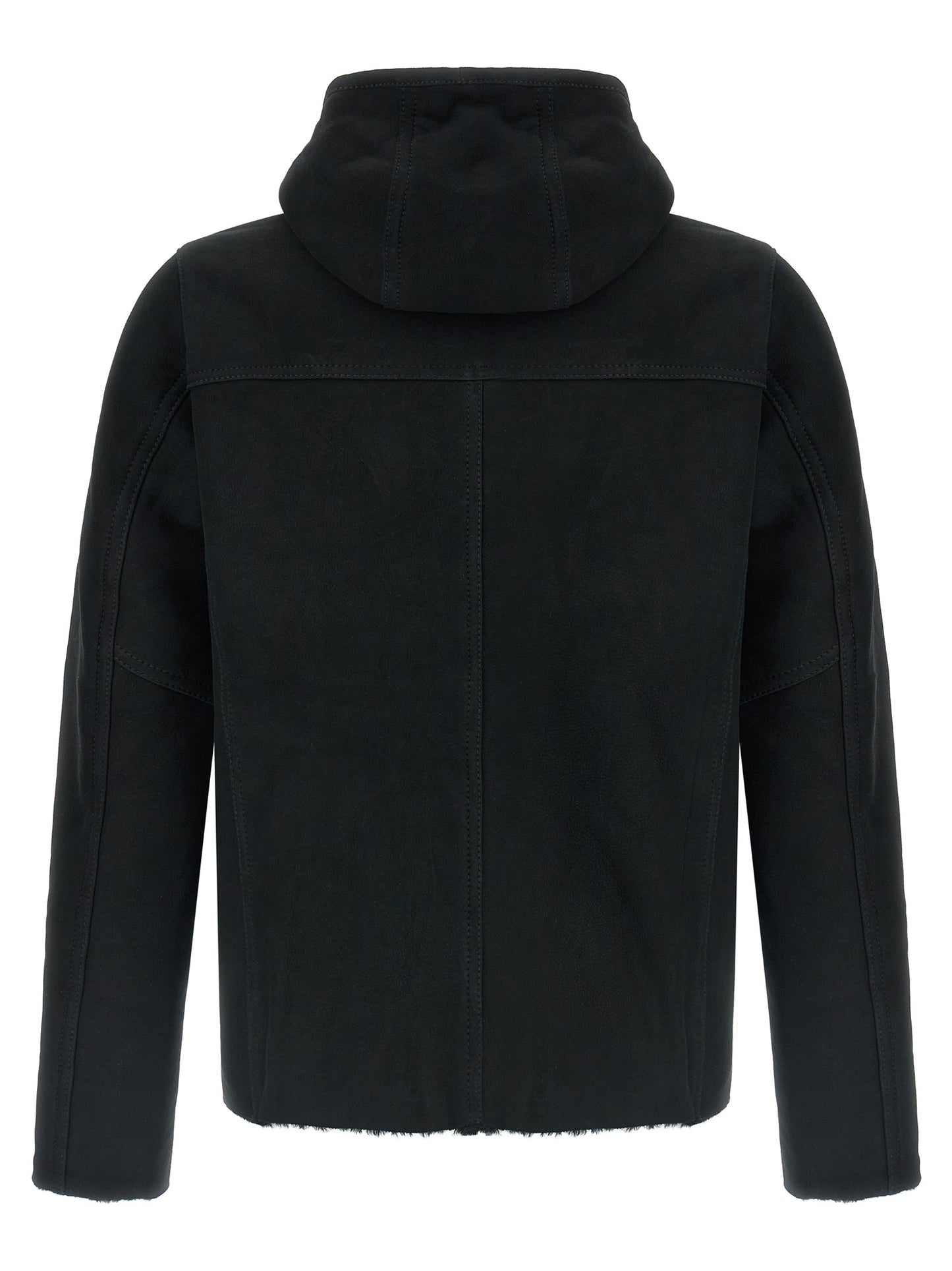 GIORGIO BRATO Black Lamb Leather Sweatshirt