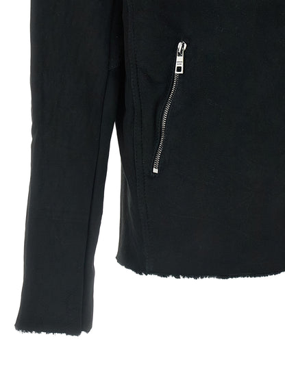 GIORGIO BRATO Black Lamb Leather Sweatshirt