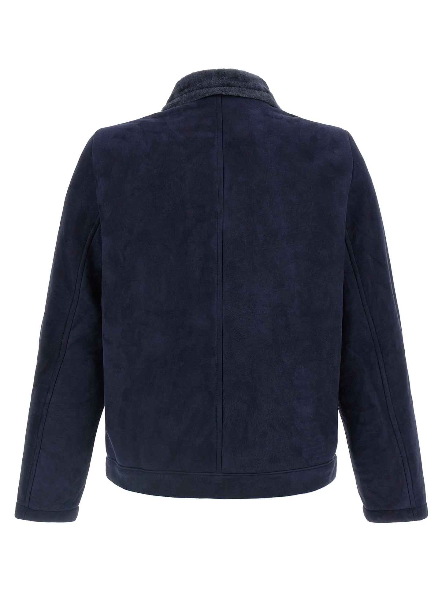 GIORGIO BRATO Blue Lamb Leather Leather Jacket