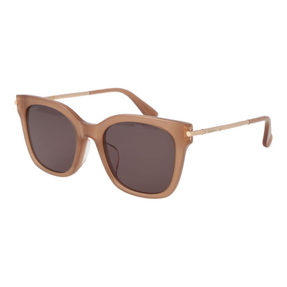 This Sunglasses by Max Mara for women in acetate beige presents a sumptuous silhouette, showcasing a sumptuous butterfly full-rim frame design in beige coloured frame and high-performance non-polarized category-3-dark-tint lens.