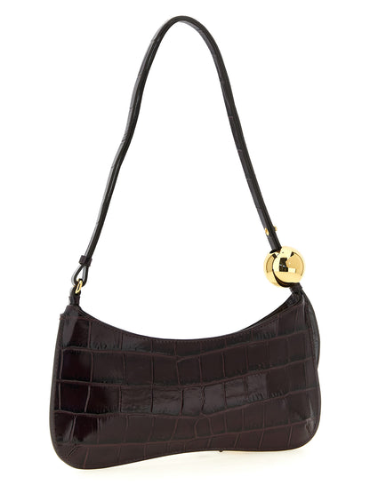 Shoulder Bag by Jacquemus for women in canvas crocodile & calf leather bordeaux, gold & print features an effortlessly chic silhouette with a secure zipper, ample , and versatile shoulder-strap & adjustable-strap for effortlessly chic everyday luxury.