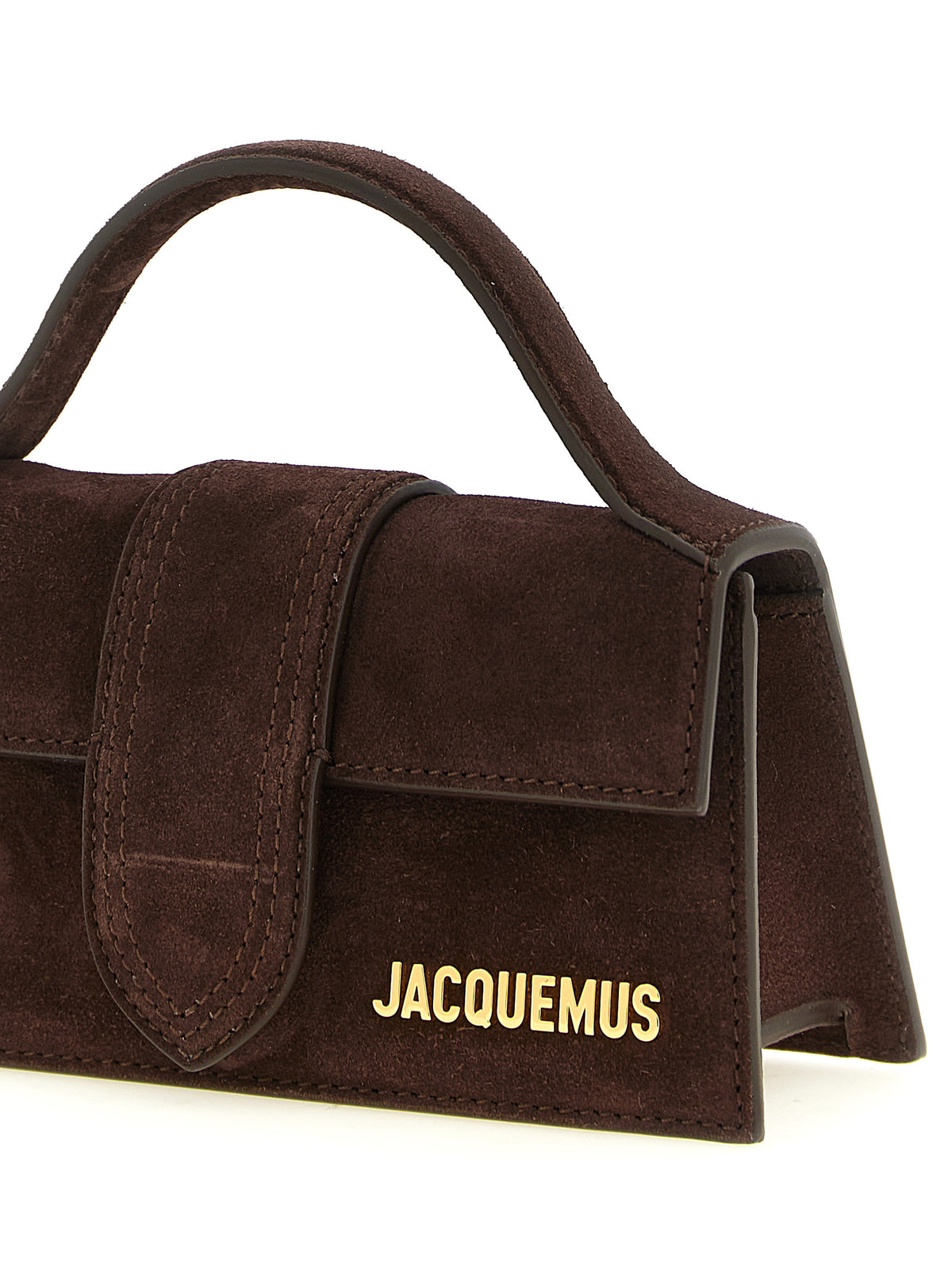 Flap Handbag by Jacquemus for women in suede calfskin leather brown features a exquisite silhouette, showcasing a secure flap & magnetic and exquisite with versatile shoulder-strap & handle for a exquisite finish.
