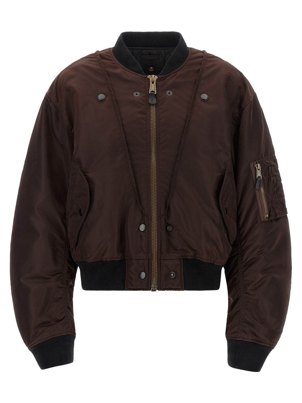 Bomber Jacket by Maison Margiela for women in modacrylic & polyamide black, brown & patterned features an on trend silhouette, showcasing refined pockets and a sophisticated for a truly on trend finish.
