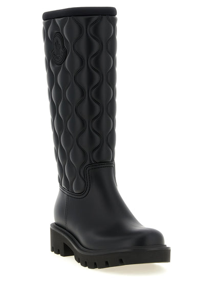 Over-The-Knee Winter Boots by Moncler for women in pvc black & signature features an dynamic silhouette, showcasing the dynamic Women's PVC Over-The-Knee Winter Boots design with its distinctive and elegant .