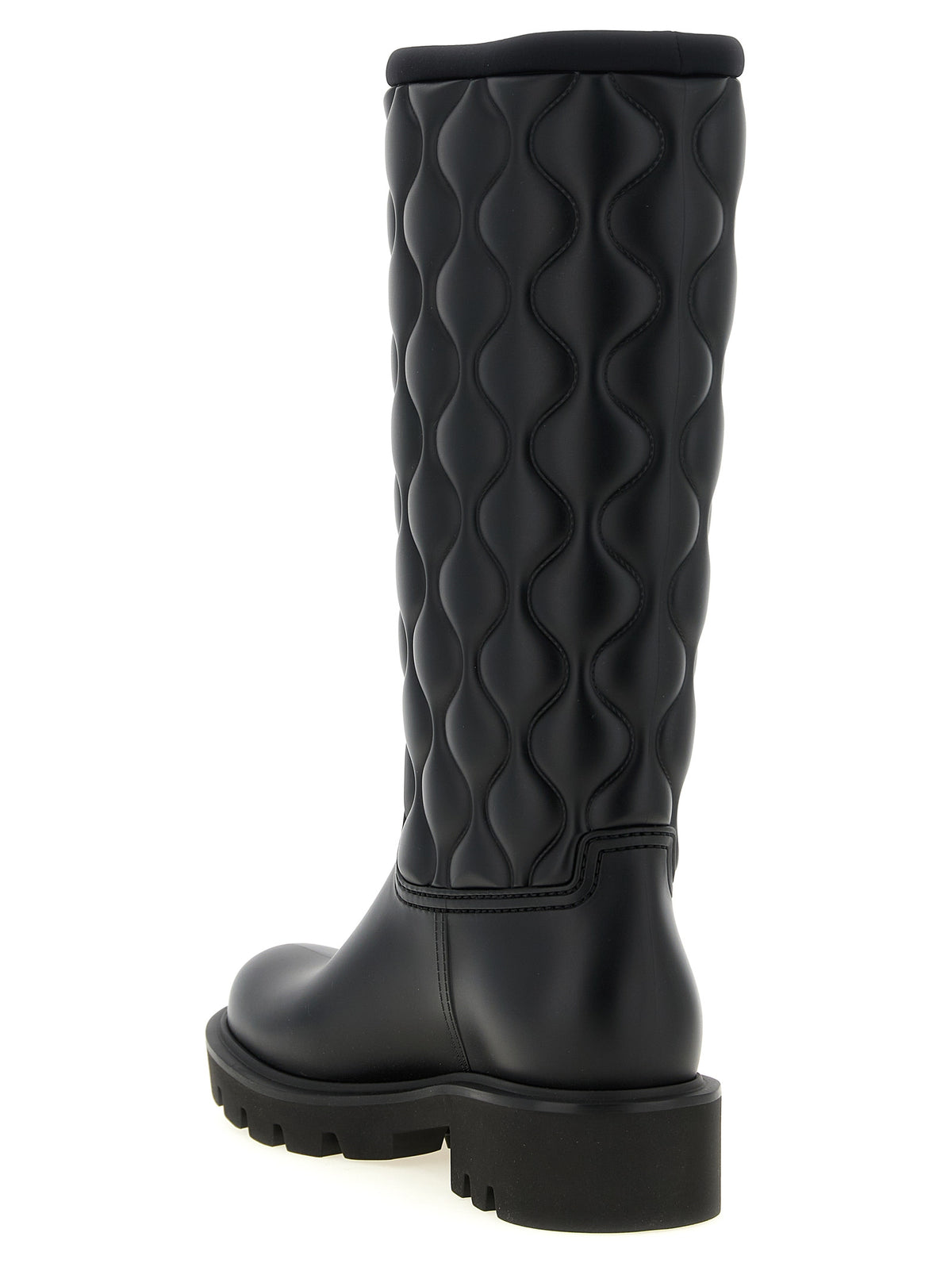 Over-The-Knee Winter Boots by Moncler for women in pvc black & signature showcases a impeccable silhouette as Women's PVC Over-The-Knee Winter Boots, artfully defined by a impeccable and a impeccable .