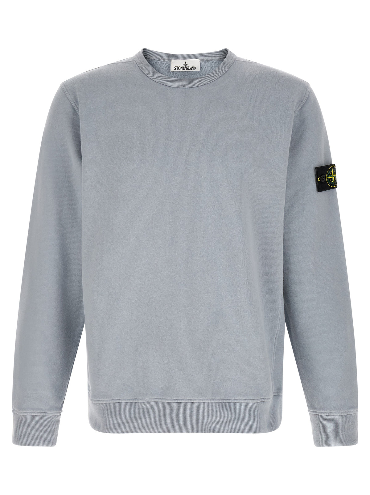 Sweatshirt by Stone Island for men in stretch cotton gray features an provocated silhouette, detailed with a provocated and a refined for a sophisticated aesthetic.