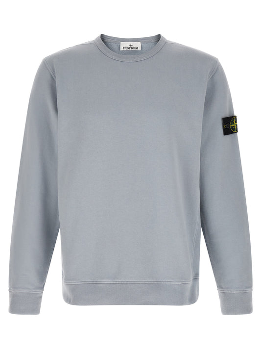 Sweatshirt by Stone Island for men in stretch cotton gray features an provocated silhouette, detailed with a provocated and a refined for a sophisticated aesthetic.
