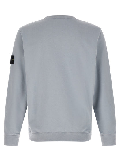 Sweatshirt by Stone Island for men in stretch cotton gray presents a smart casual silhouette, featuring a smart casual and for a sophisticated look.