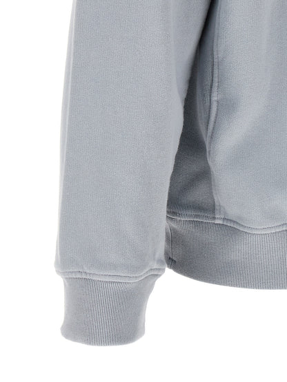 Sweatshirt by Stone Island for men in stretch cotton gray showcases a slouchy chic silhouette, artfully detailed with a slouchy chic and for a slouchy chic finish.