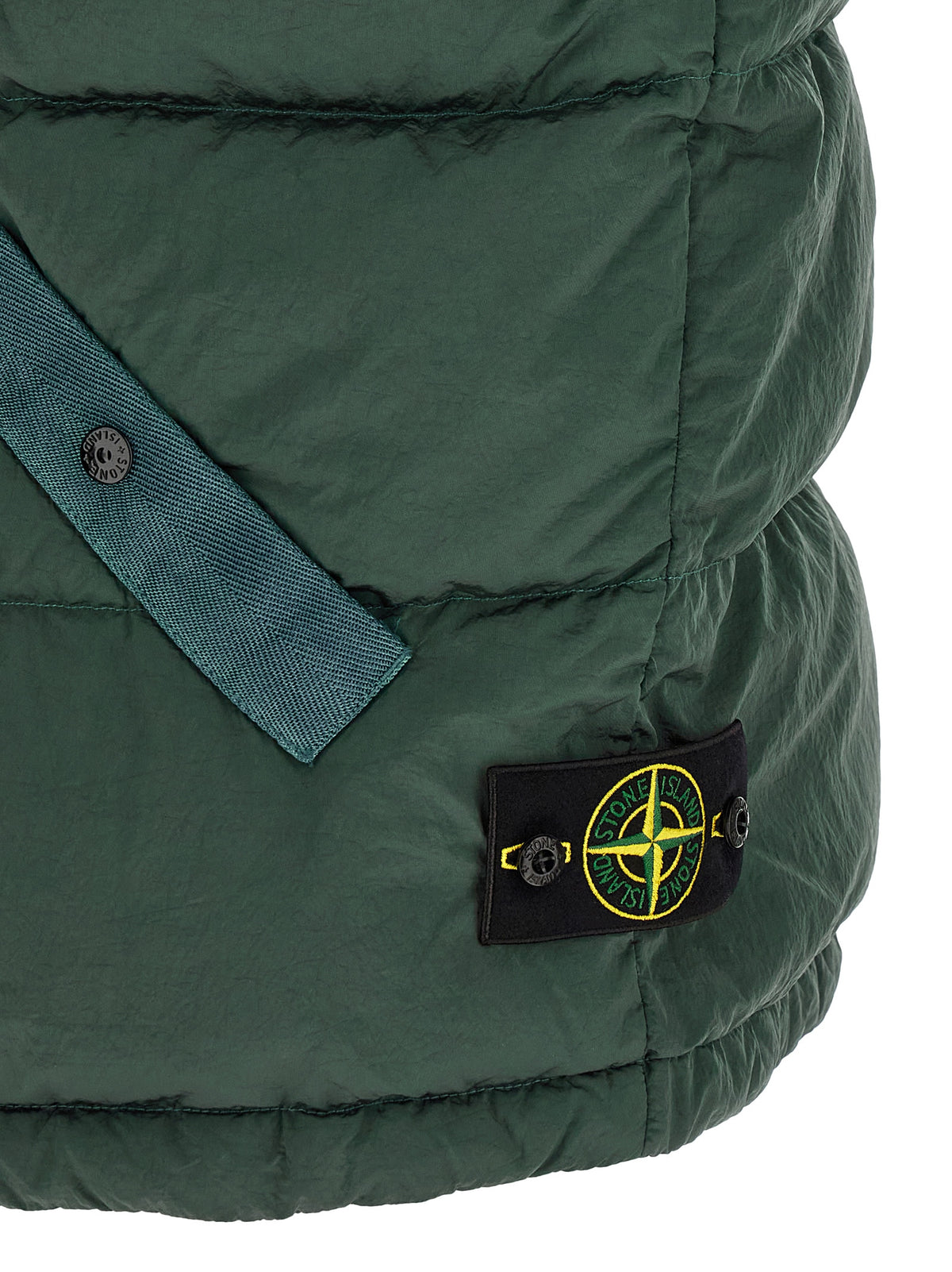 Vest by Stone Island for men in nylon bicolour & green features a chic silhouette, expertly detailed with a refined and premium thermal & pockets for a truly chic look.