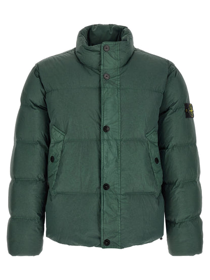 Puffer Jacket by Stone Island for men in nylon bicolour & green features an on trend silhouette, showcasing refined thermal, lightweight, pockets & insulated and a sophisticated for a truly on trend finish.